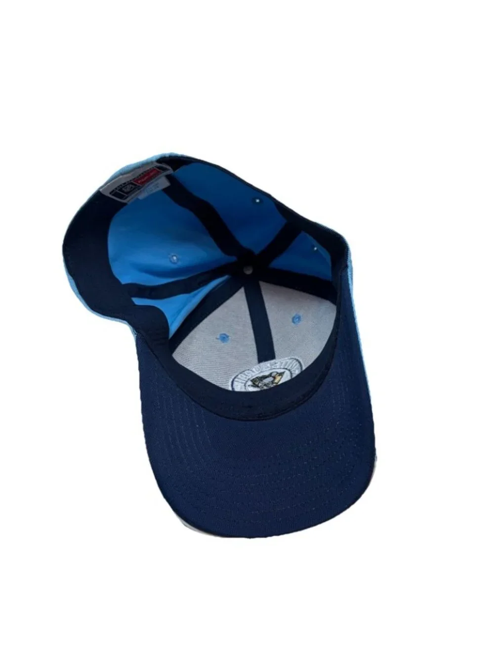 Pittsburgh Penguins Reebok Fitted Hat Cap 2009 Winter Classic Powder Blue Retro - Picture 7 of 10